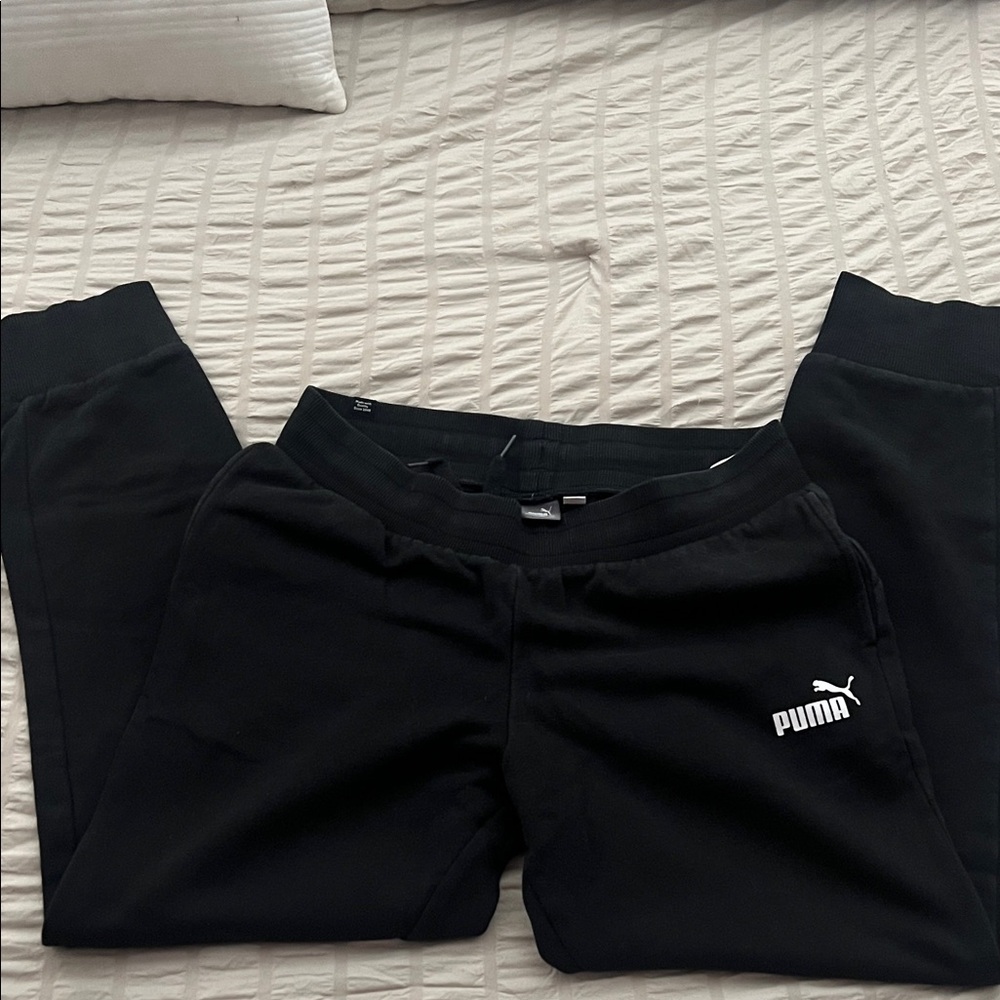 Puma Black Kids Logo Joggers